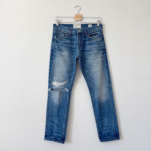 Current/Elliott Selvedge Fling Boyfriend White Oak Cone Denim Jeans Size 26 - Picture 2 of 7